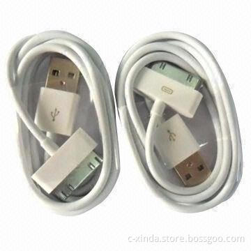 Data Transfer USB Cables for iPhone/iPad, 30-pin Dock Connector and 1m Cord Length